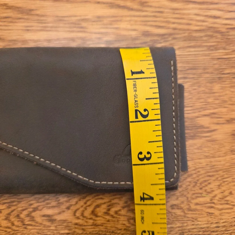 Topstache Leather Phone Holster Belt Pouch Card Holder Dark Brown Rugged EDC